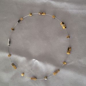 Wire Neclace with Brown Beads